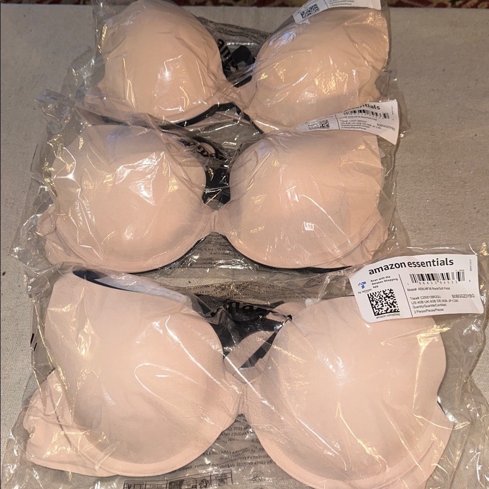 Amazon essentials black/soft pastel a lot of three brand new double packs 40B